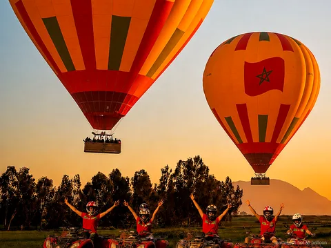 Hot air balloon flight before a Marrakech quad bike adventure combo