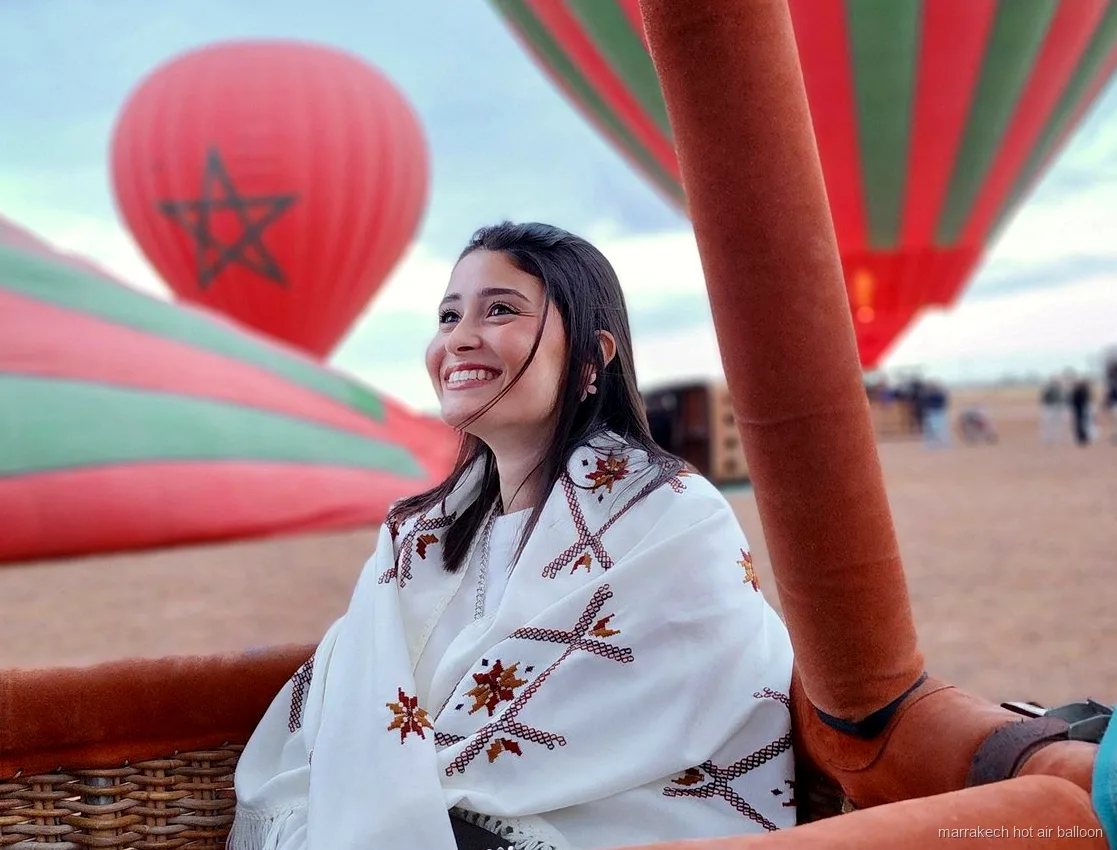 Oued Tensift valley seen from a Marrakech hot air balloon flight