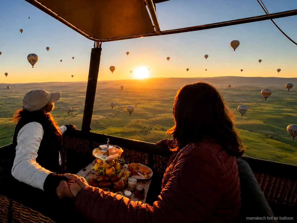 Tente de petit-déjeuner avec vue sur les montagnes près de Marrakech